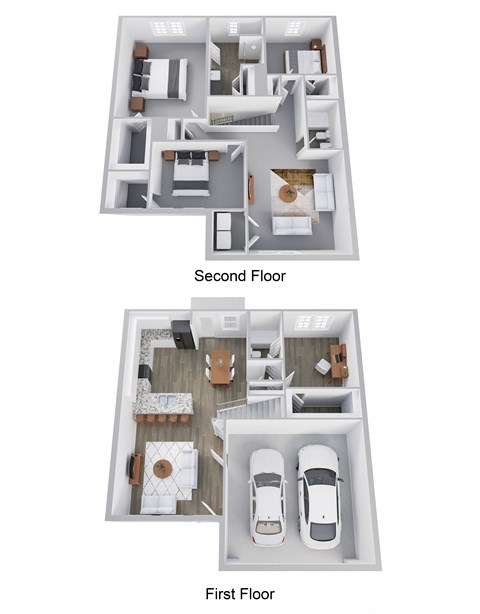 a floor plan of a house with a first floor and a second floor